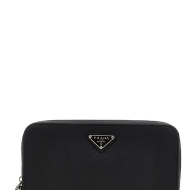 Prada Men Saffiano Logo Clutch Bag