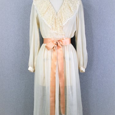 1970s - Jackie Taub - Natural White - Cotton Gauze - Cottagecore - Casual Wedding 