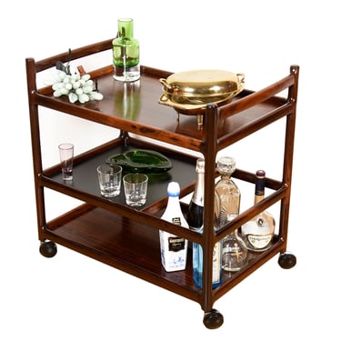 Henning Korch for C.F. Christiansen Silkeborg — Danish Rosewood Serving | Bar Cart