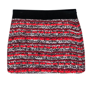 Milly - Red, Black, &amp; Grey Tweed Mini Skirt Sz 4