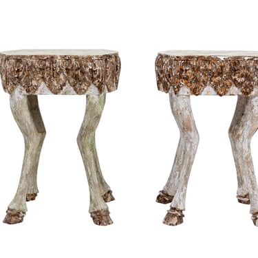 Pair Creel and Gow Footed Side Tables