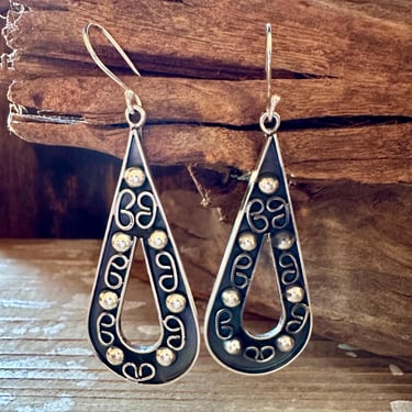 SILVER SCROLL DROPS Mexican Sterling Silver Earrings | Statement Silver Dangles | Handcrafted Made in Mexico | Southwestern Jewelry 