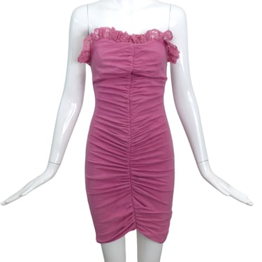 BETSEY JOHNSON-1980s Pink Knit Wiggle Dress, Size-Small