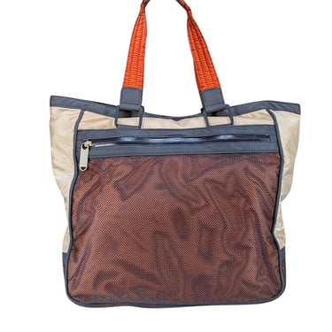 LeSportsac - Grey, Cream, & Orange Stella McCartney Collaboration Nylon Tote Bag