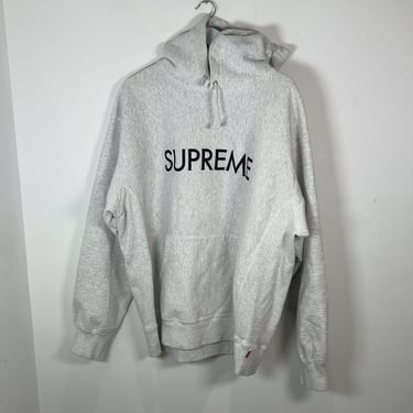 Supreme Grey Capital Logo Hoodie | Street Commerce - Dupont Circle