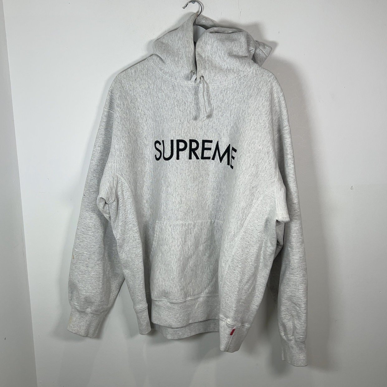 Supreme Grey Capital Logo Hoodie | Street Commerce - Dupont Circle