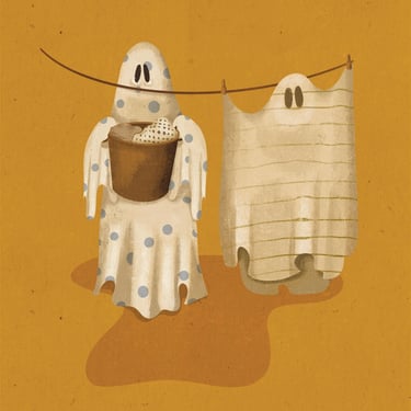 Laundry Day Ghost Art Print 