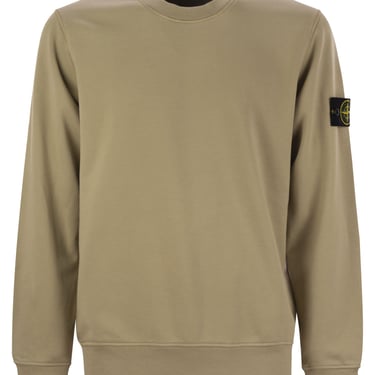 Stone Island Men Crew-Neck Sweatshirt With Stone Island Badge