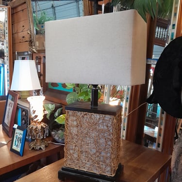 Enclosed Canvas Two Bulb Table Lamp