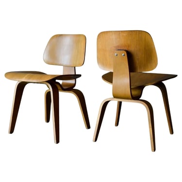 Charles and Ray Eames for Evans Pair of DCW Chairs, ca. 1950