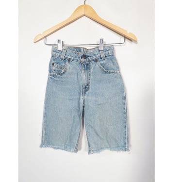 Vintage 90s Kids Levis Cut Off Denim Jorts Shorts Made In USA Size 10 Slim 