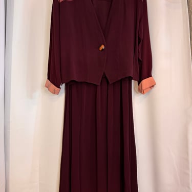 1990s Kimono Inspired Maroon Set