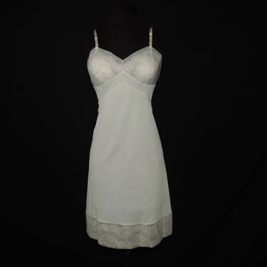 vintage lace slip Vanity Fair cream daisy full slip lingerie 44 L 