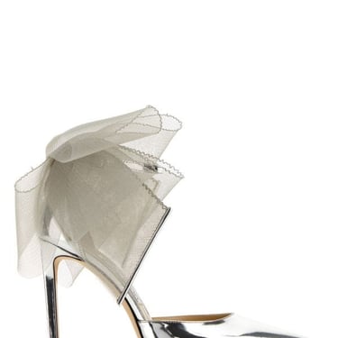 Jimmy Choo Woman Silver Leather Averly 100 Pumps