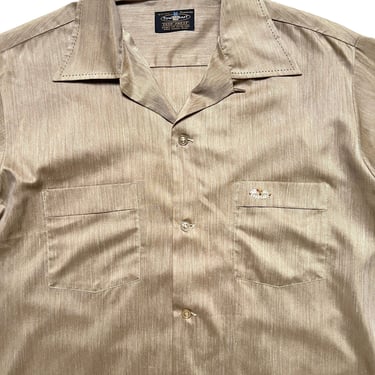 Vintage 1960s PENNEYS TOWNCRAFT Sport Shirt ~ M ~ Loop Collar ~ Camp ~ Penn-Prest 
