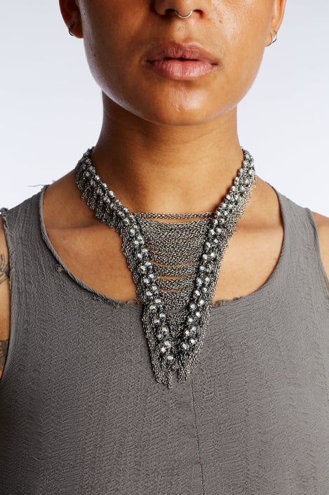 JEAN FRANCOIS MIMILLA Crystal and Chainmail Necklace