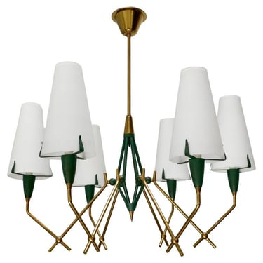6 Arm Conical Shade Chandelier