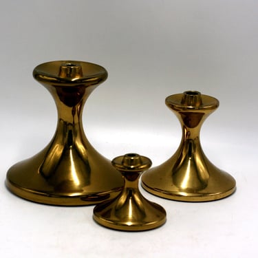 vintage Mid Century Candle Holders Set of Three 