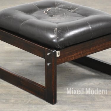 Percival Lafer Brown Leather Ottoman 