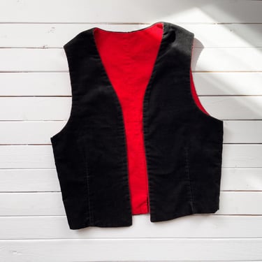 black corduroy vest 60s 70s vintage short cropped vest 