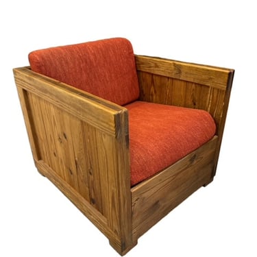 This End Up Classic Chair Wood & Red Upholstery KV232-46