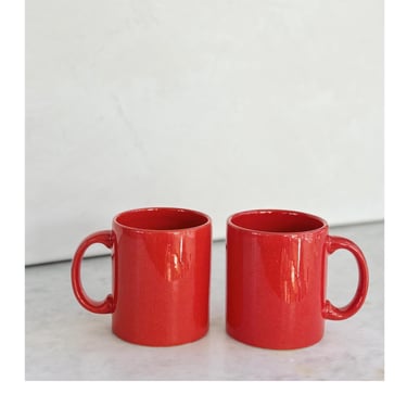 Pair of Matching Red Vintage Waechtersbach Mugs Vintage Christmas West Germany Ceramics Coffee Tea Gifts for Him Her Midcentury Drinkware 