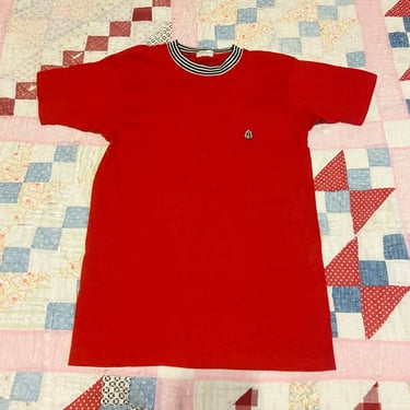 Vintage 60s Red Sailor tee t shirt cotton small by TimeBa