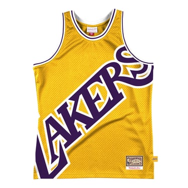 Men's Los Angeles Lakers Mitchell &amp; Ness Gold Hardwood Classics Blown Out Fashion Jersey