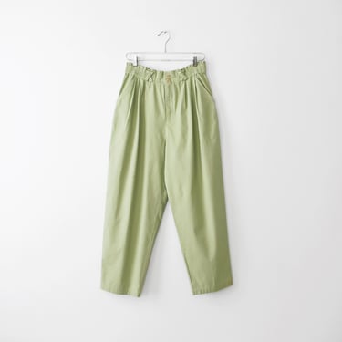 vintage high waisted cotton pants, sage green 