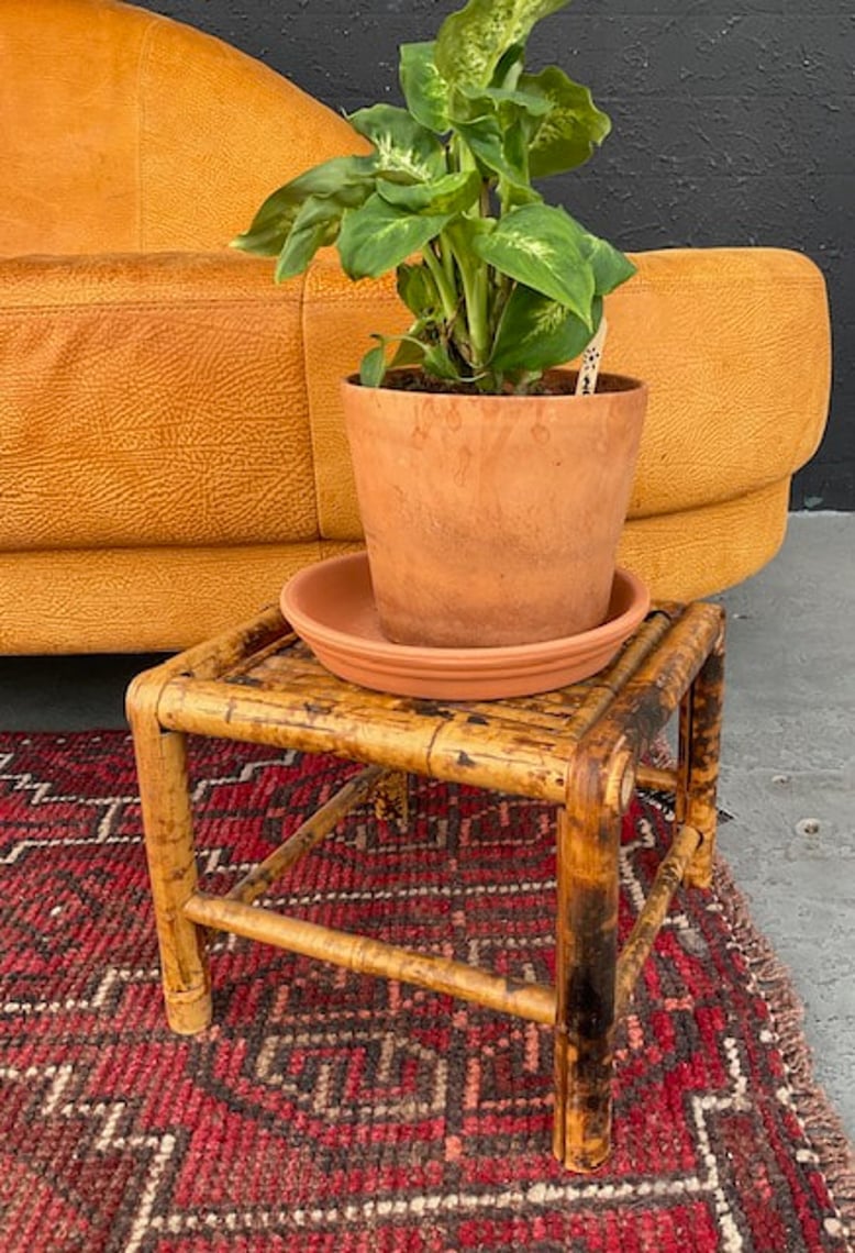 Tortoise Bamboo Plant Stand Mini Stool Revival Vintage North Loop