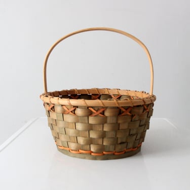 vintage splint weave basket 