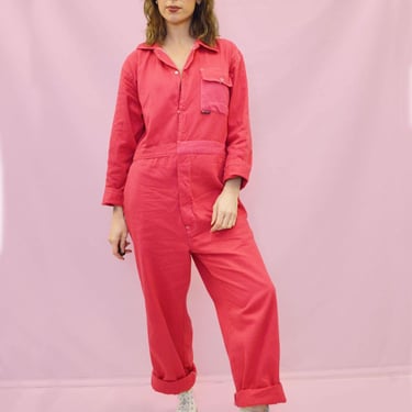 Pink Boilersuit Coveralls Fuschia Red Pink - All In One - XS S M L XL 