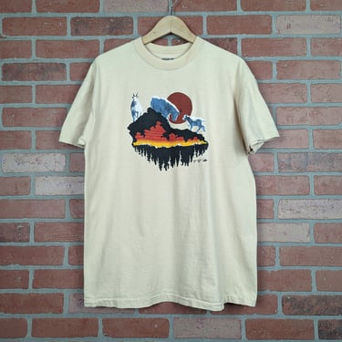 Vintage 1981 Merje Designs ORIGINAL Nature Sunset Tee - Extra Large 