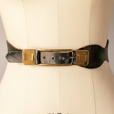 1950s Belt Leather Waist Cinch S / XS 