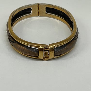Gold and Brown Clamper Bracelet