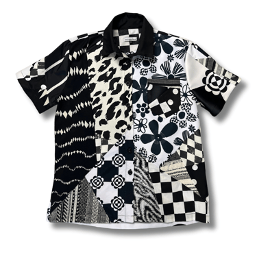 black and white 'all-over reroll' shirt (xs)