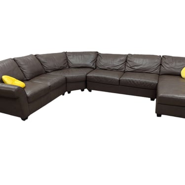 Lay Z Boy 4pc Chocolate Leather Sectional