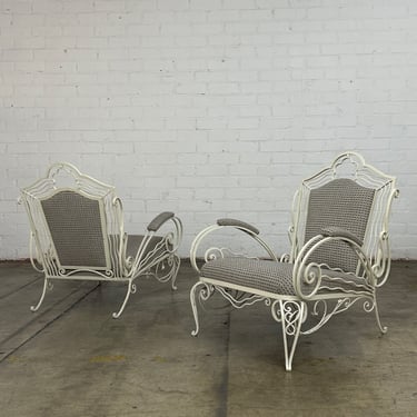 Restored French Iron chairs - Pair 