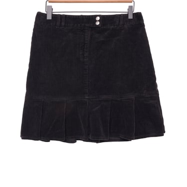 Corduroy Pleated Mini Skirt