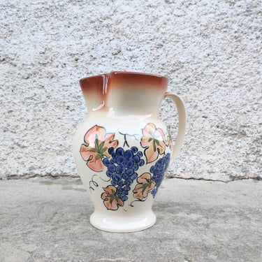 XL Vintage Ceramic Majolica/ Flower Vase/ Hand Painted Majolica/ Kil Large Vase/ Ceramic Majolica / Kil Liboje Majolica / 80s / Yugoslavia 