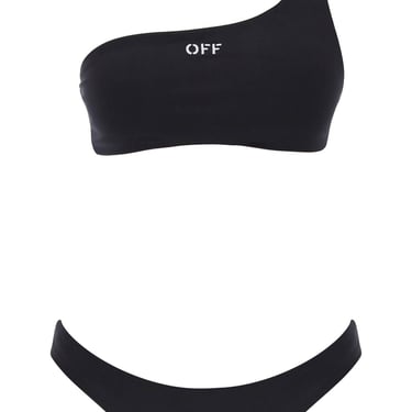 Off-White Embroidered Logo Bikini Set With Women