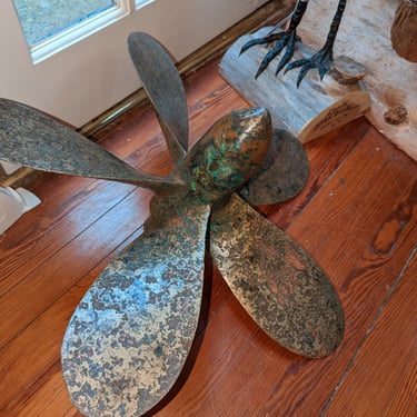 Brass Propeller from Trumpy Motor Yacht, With Hub Cap