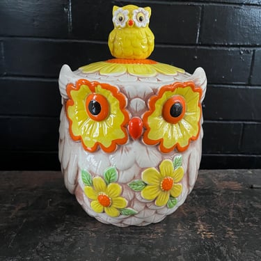 Vintage Owl Cookie Jar - 70's Cookie Jar 