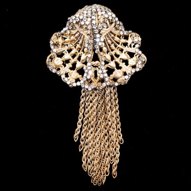 Miriam Haskell Rhinestone Chain Brooch