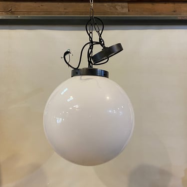 Restoration Hardware Parisian Architectural Milk Glass Poste Pendant