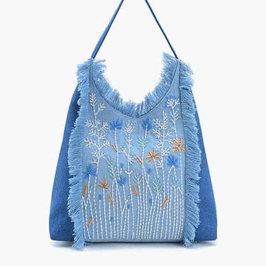 Garden Glimmer Embellished Tote