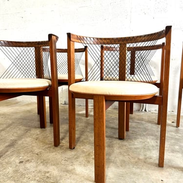 Niels Jorgen String Dining Chairs Set of 6 Danish Modern 