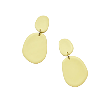 Pebble Drop Earrings - Chartreuse