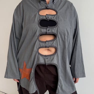 Tiberi x BRZ - Grey Reworked Cutout Star Shirt (4X)