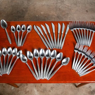 Mid Century Modern Cutlery Silverware Set Japan 32 Pc Vintage Signed Japanese